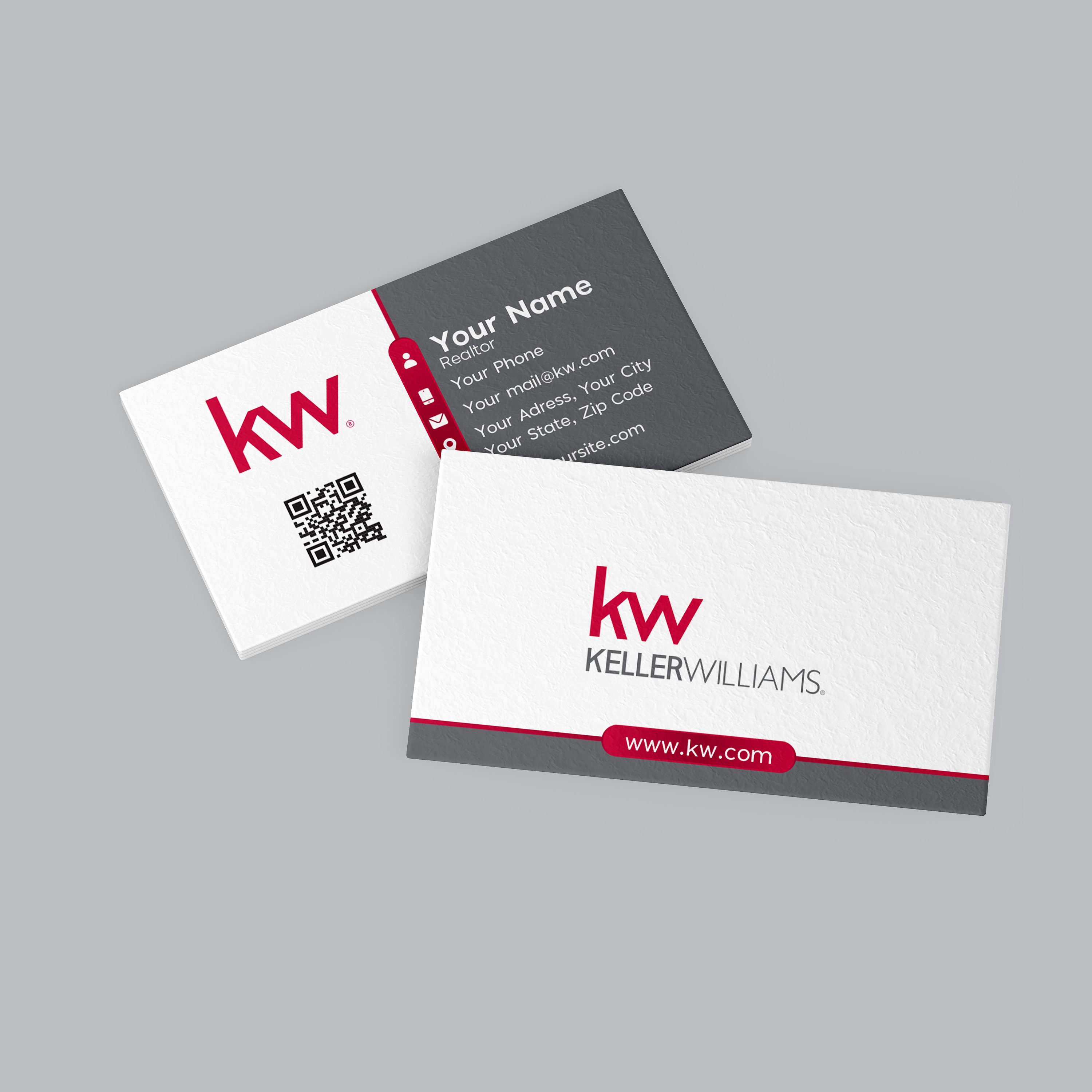 Keller Williams Soft Touch Laminated Business Card Horizontal Etsy