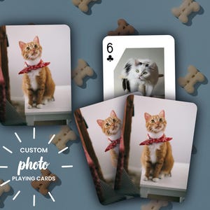 Jeu de cartes à jouer chat personnalisé RUSH | Cadeau pour les amoureux des chats | Cadeau pour maman chat | Papa chat | Cadeau de perte d'animal de compagnie pour propriétaire de chat | Cartes à jouer pour animaux de compagnie