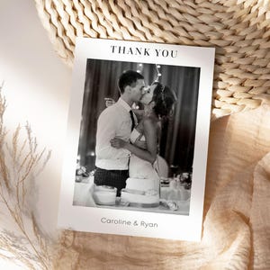 Carte postale de mariage à imprimer | Cartes de remerciement pour mariage | Chronologie Amusante | de remerciements pour mariage avec photo | Cartes de remerciement élégantes pour mariage