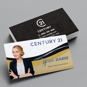 Impression de cartes de visite de luxe Century 21 avec FOIL en relief | de visite immobilière | Cartes de visite promotionnelles pour agent immobilier | Cartes de luxe