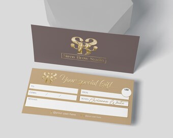 Luxury Custom Gift Certificate | Printed Gift Certificates | Voucher for Business | Personal, Holiday, or Client Gift | Logo Gift Vouchers