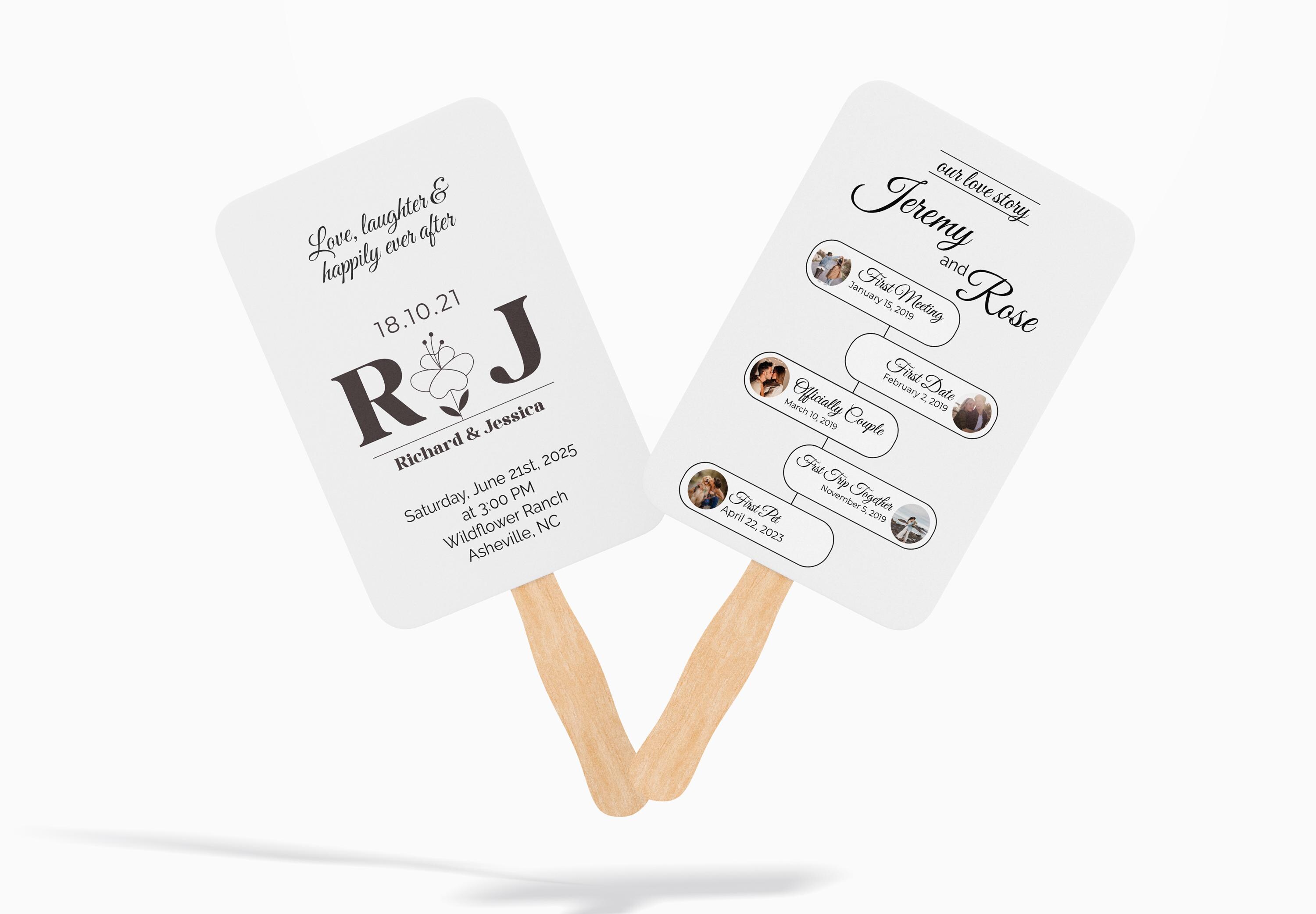 Custom Wedding Hand Fans | Personalized Fan Tags for Ceremony | Outdoor ...