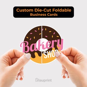 Custom Die Cut Foldable Business Card | Unique Shape Business Cards | QR Code Card | Creative Marketing Card | Small Business Branding