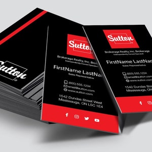 Sutton-visitekaartjes | Visitekaartjes Soft Touch Gelamineerd | Onroerend goed visitekaartje | Promotionele makelaar visitekaartjes