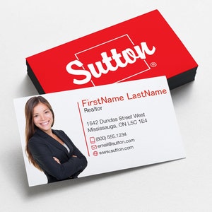Sutton-visitekaartjes | Visitekaartjes Soft Touch Gelamineerd | Onroerend goed visitekaartje | Promotionele makelaar visitekaartjes