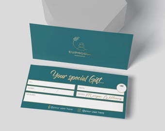 Luxury Custom Gift Certificate | Printed Gift Certificates | Voucher for Business | Personal, Holiday, or Client Gift | Logo Gift Vouchers