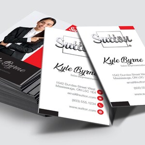 Sutton-visitekaartjes | Visitekaartjes Soft Touch Gelamineerd | Onroerend goed visitekaartje | Promotionele makelaar visitekaartjes
