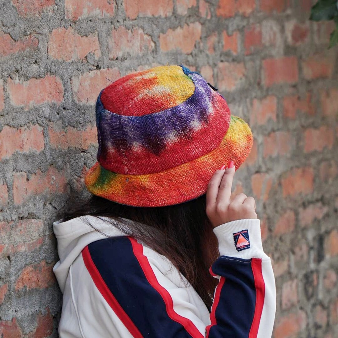 Hemp Bucket Hat Hemp Tie Dye Multicolor Eco-friendly Boho Hemp - Etsy