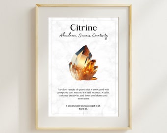 Poster: Citrine Crystal | Digital | Din A4 | Posters | JPG/PNG |