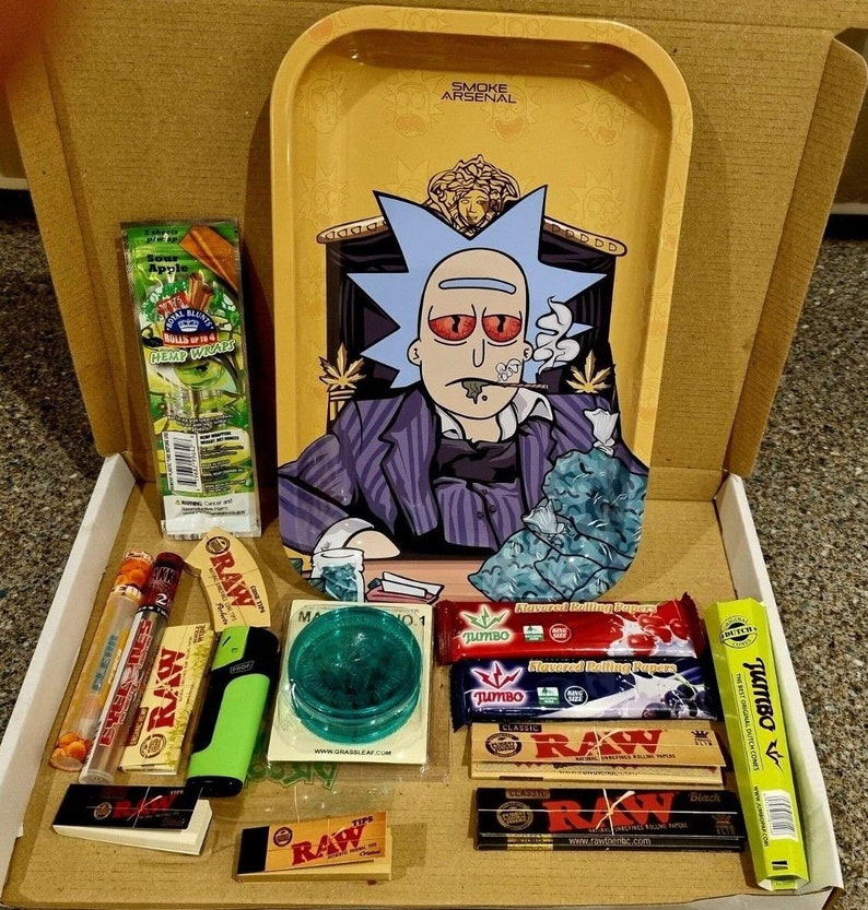 Rolling Tray Gift Set, Smoking Gift Set, Stoner Gift Set, Grinder, Roll