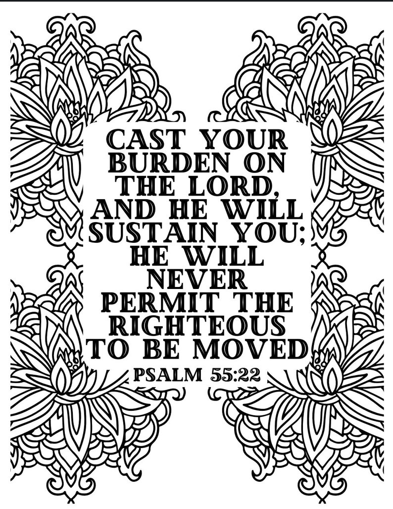 Printable Christian Bible Verse Coloring Pages for Teens and Adults - Etsy
