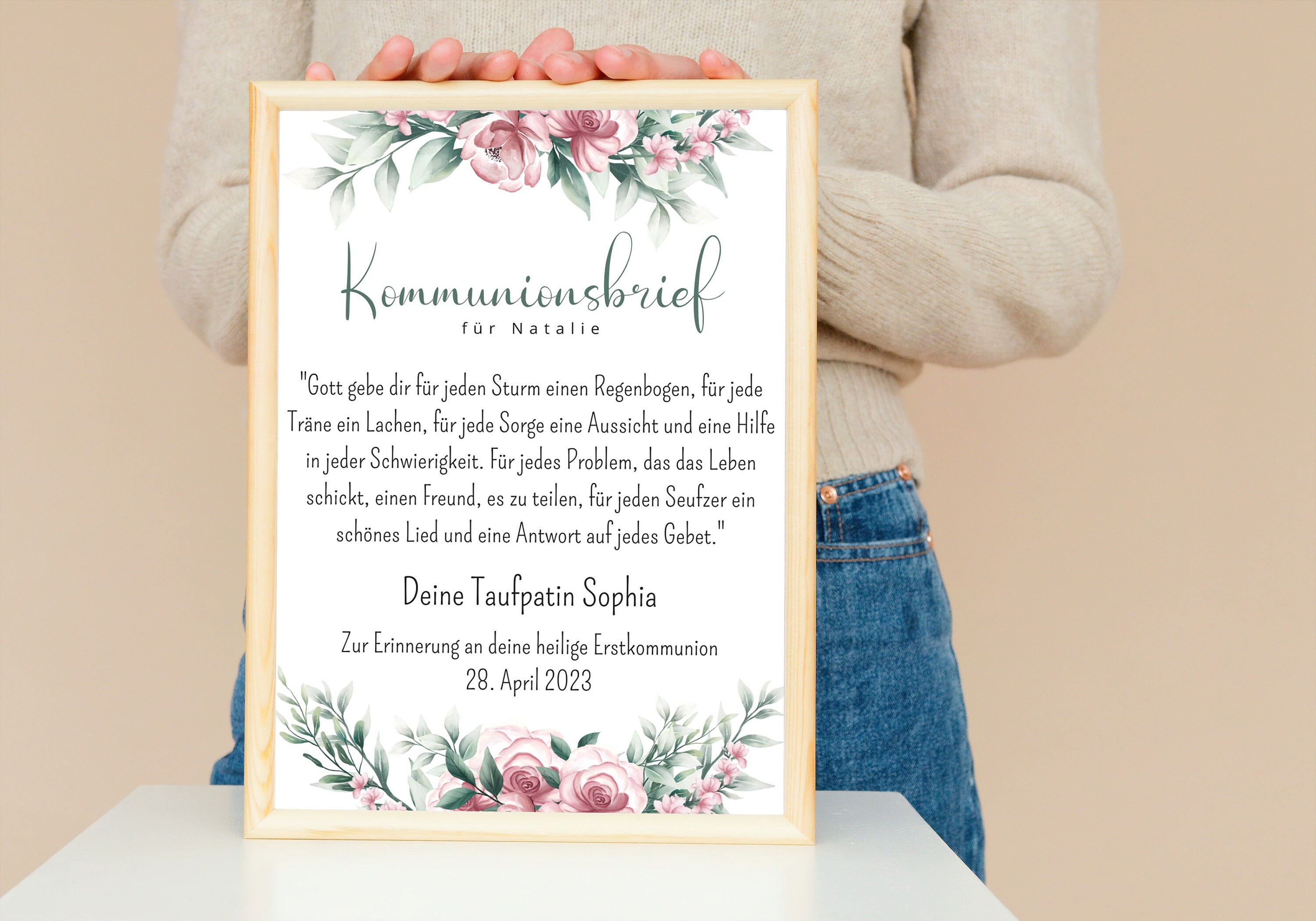Kommunionsbrief Kommunion Patentante Kommunion Geschenk Patenkind