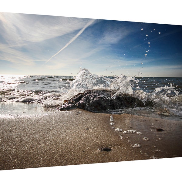 Wohnzimmer Deko Küste Wellen Meer Ostsee Leinwand Bild