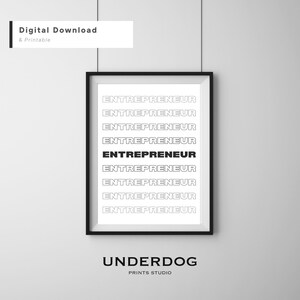 Entrepreneur Printable Wall Art, Office, Room Decor, Entrepreneur Wall Art, Motivational Wall Art, Quote, Inspirational