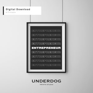 Entrepreneur Printable Wall Art, Office, Room Decor, Entrepreneur Wall Art, Motivational Wall Art, Quote, Inspirational