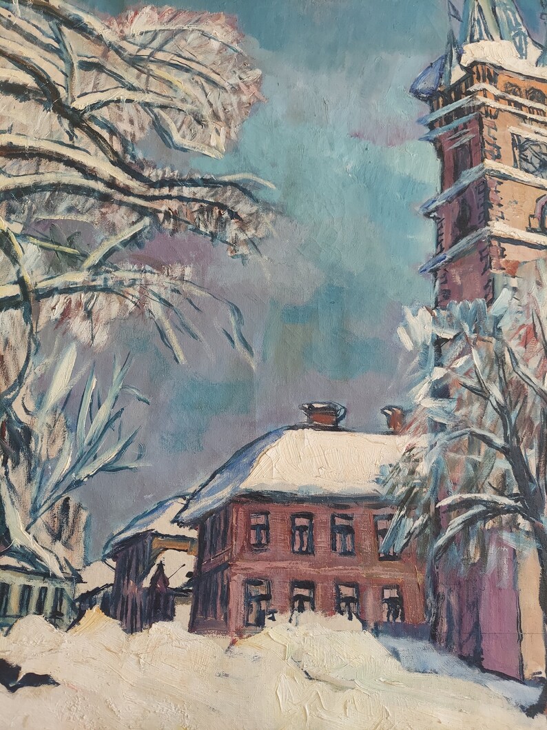 Large Original Oil Painting on Canvas in Gold Frame Etsy