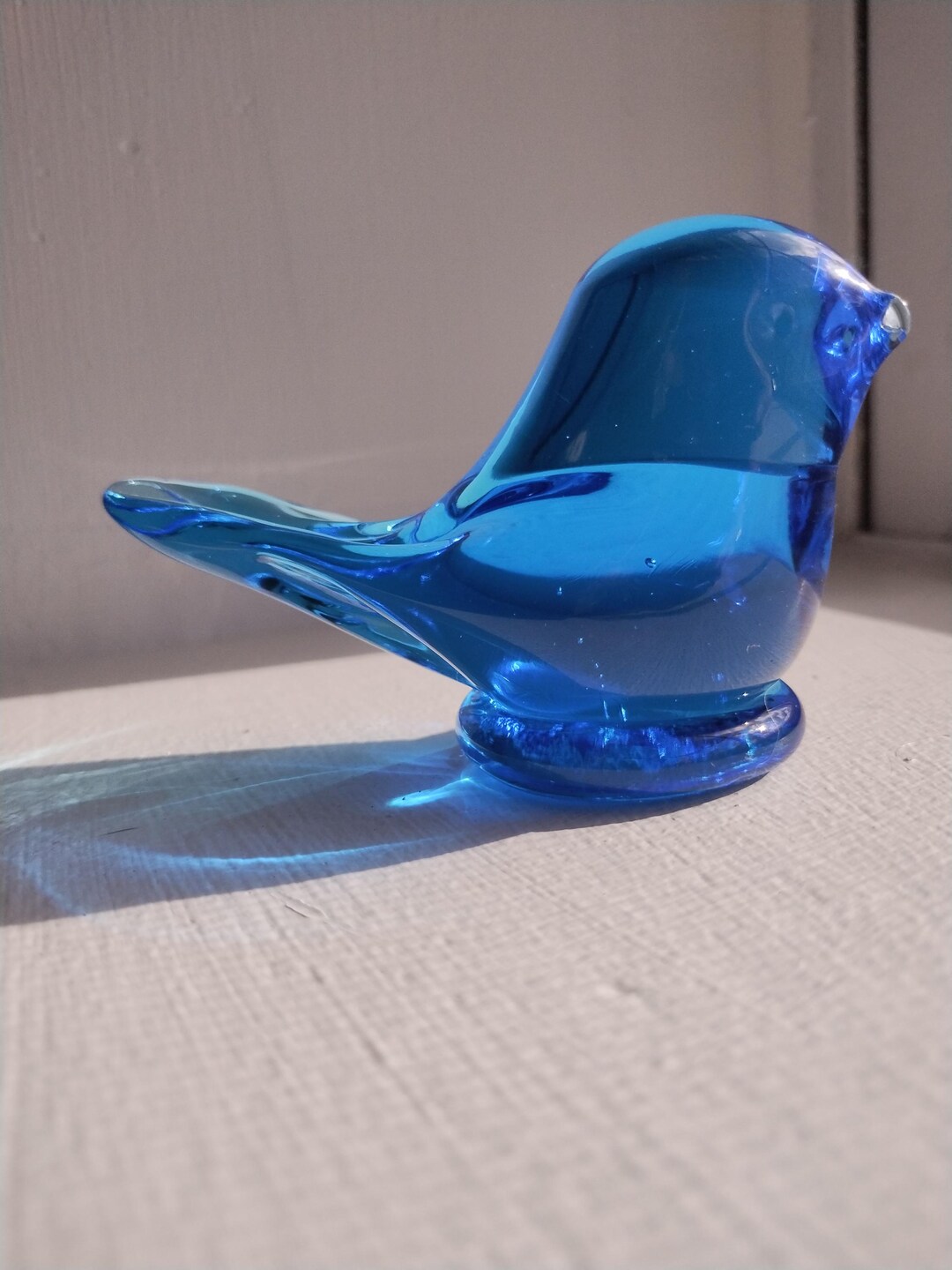 Vintage Glass Bluebird Figurine - Etsy