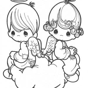 Precious Moments Angels Printable PDF Malbuchseite