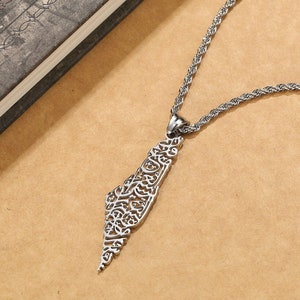 Palästina-Halskette mit arabischer Kalligraphie der Sure Al-Inshirah – Geburtstagsgeschenk für Frauen – 18 Karat vergoldeter Anhänger – islamischer Schmuck – P7