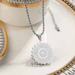 Allah Halskette, Asmaul Husna, Sonnenkette, Islamischer Schmuck, Allah Anhänger, Muslimische Kalligraphie, Geschenk für Muslime, Islamisches Geschenk