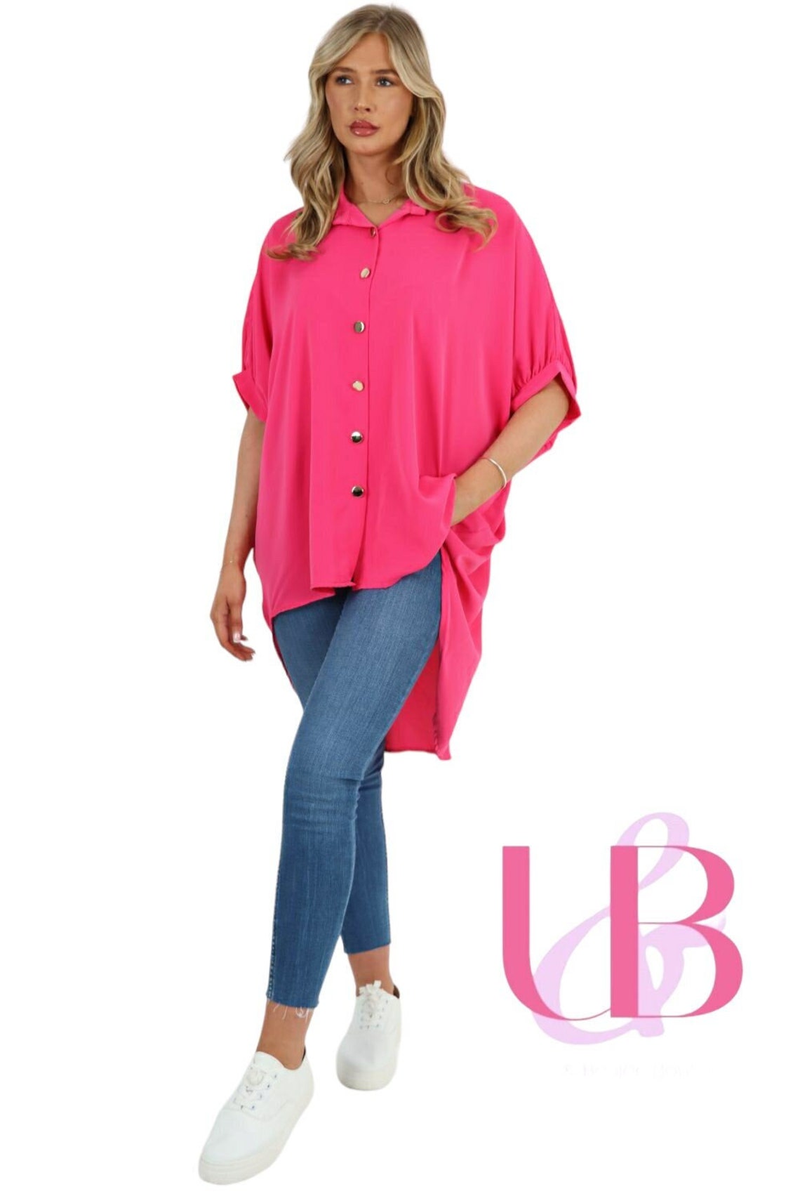 Designer Womens Topplus Size Oversized Buttoned Blouseshirt, Blouses