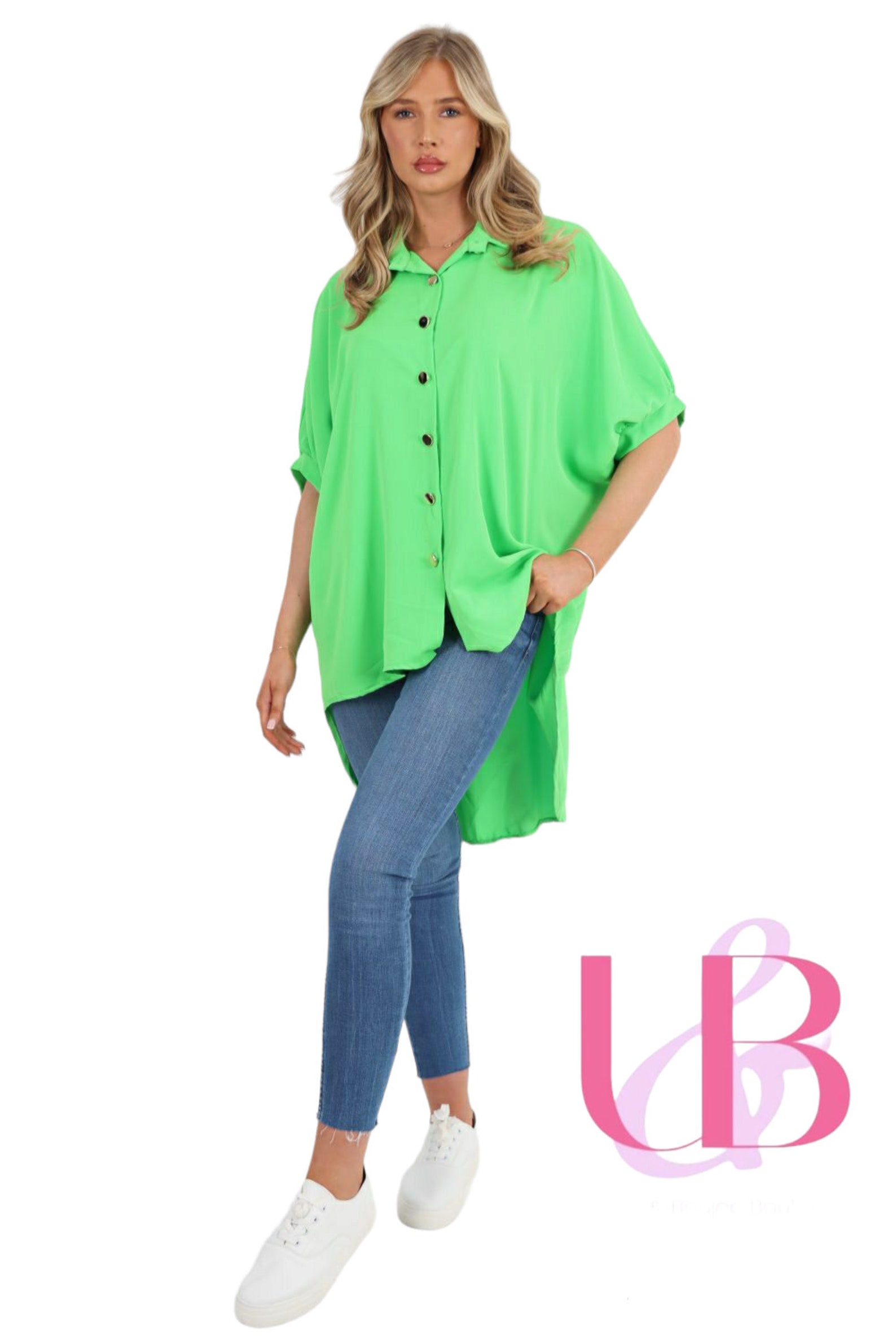 Designer Womens Topplus Size Oversized Buttoned Blouseshirt, Blouses