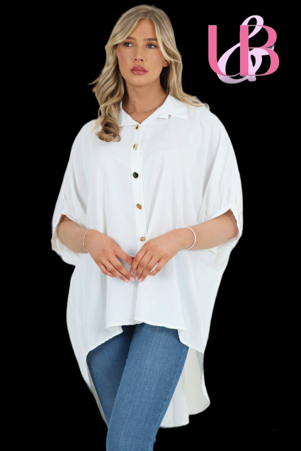 Designer Womens Topplus Size Oversized Buttoned Blouseshirt, Blouses