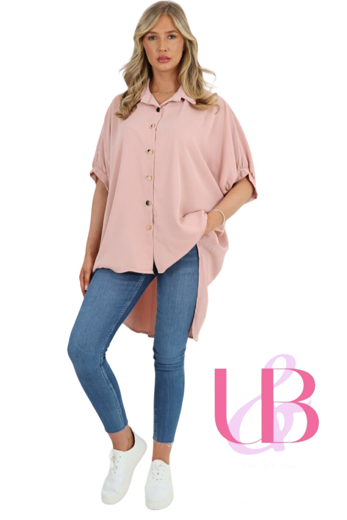 Designer Womens Topplus Size Oversized Buttoned Blouseshirt, Blouses