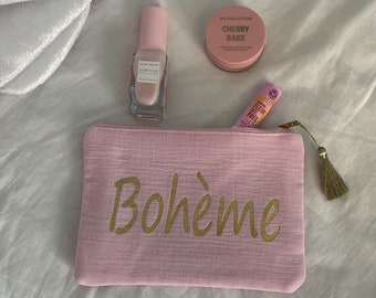 Lichtroze boho clutch