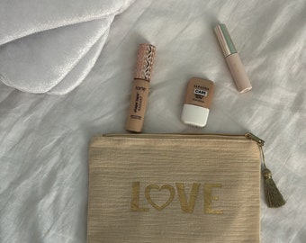 Pochette love beige