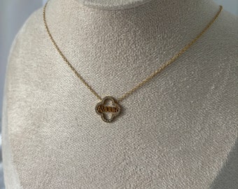 Golden love clover necklace