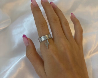 Silver love at first sight ring