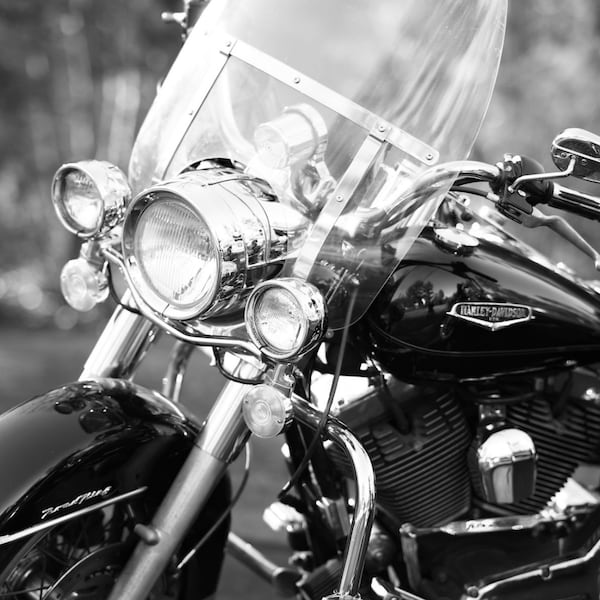 Harley Davidson Set of 3 Photo downloads black and white for prints, canvas, wall art, home decor