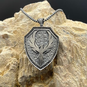 925 Sterling Silber Phoenix Halskette für Männer, Feuervogel Anhänger Halskette mit Zirkon, Einzigartiger Silber Herren Schmuck, Gothic Halskette