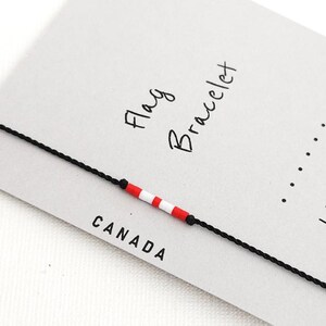 Support Canada bracelet, Canadian flag bracelet men women, Flag of Canada gift, I stand with Canada gift, Canadian proud jewelry • BFA49