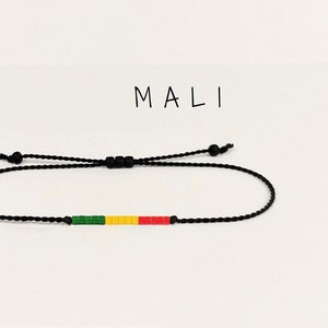 Flag of Mali bracelet, Malian flag bracelet unisex, African moving gift, Subtle jewelry student, custom flag, Motherland bracelet • BFA16
