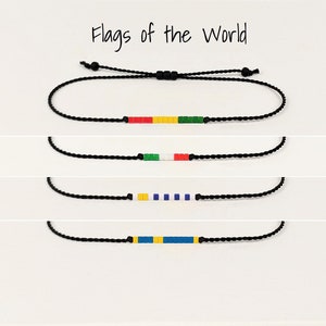 Flag bracelet custom Albania Algeria Bolivia Palestine Pakistan India Egypt Cambodia Philippines Peru Cameroon Burundi Azerbaijan • BFC1