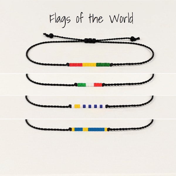 Flag bracelet custom Albania Algeria Bolivia Palestine Pakistan India Egypt Cambodia Philippines Peru Cameroon Burundi Azerbaijan • BFC1