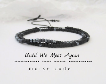 Mens remembrance bracelet Until we meet again, Memorial bracelet for men loss of a wife, Dad, Mom, child, Sympathy gift for him • BAM27