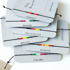 Bracelet pays personnalisé Albanie Hongrie Bolivie cadeau drapeau, Aruba missionnaire Bénin, Bosnie Allemagne Islande Monténégro fière patrie • BFC9