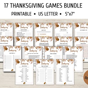 Printable Thanksgiving Games