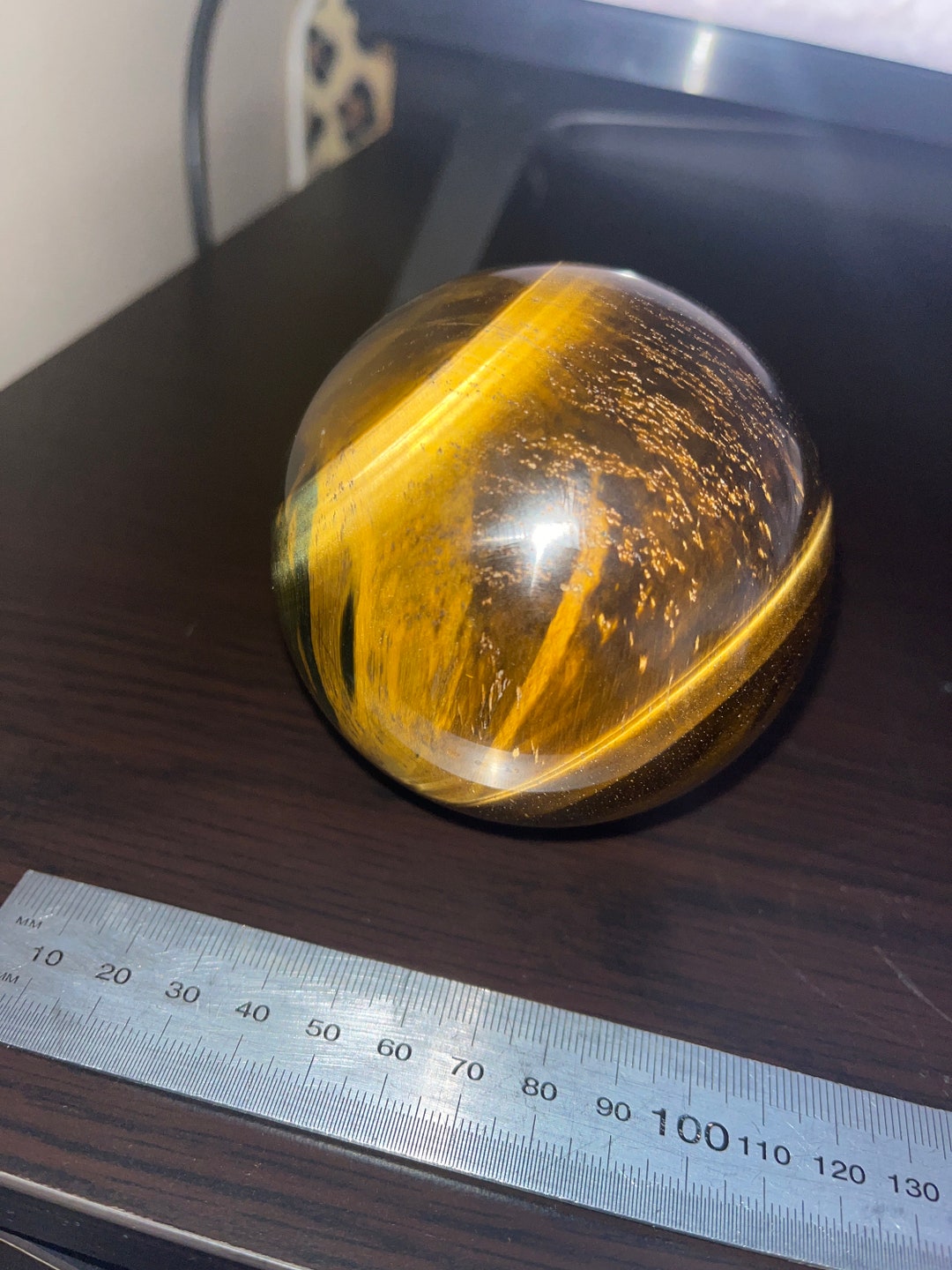 Tiger Eye Giant Sphere Crystal Ball Manifest Meditate Spiritual