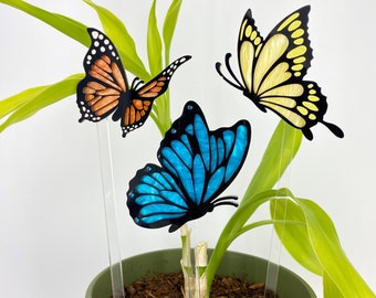 Butterfly Plant Stakes, House Plant Decoration, Indoor Pot Planter, Decoration