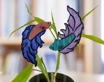 Betta Fish Plant Stakes, Gardening Gift, Plant Gift, Garden Decor, Plant Decor, Gift for her, Indoor Plant, House Plant, Potted Plant