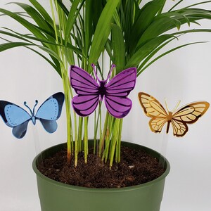 Butterfly Plant Stakes Set, Gardening Gift, Plant Gift, Garden Decor, Plant Decor, Gift for her, Indoor Plant, House plant, Potted Plant image 8