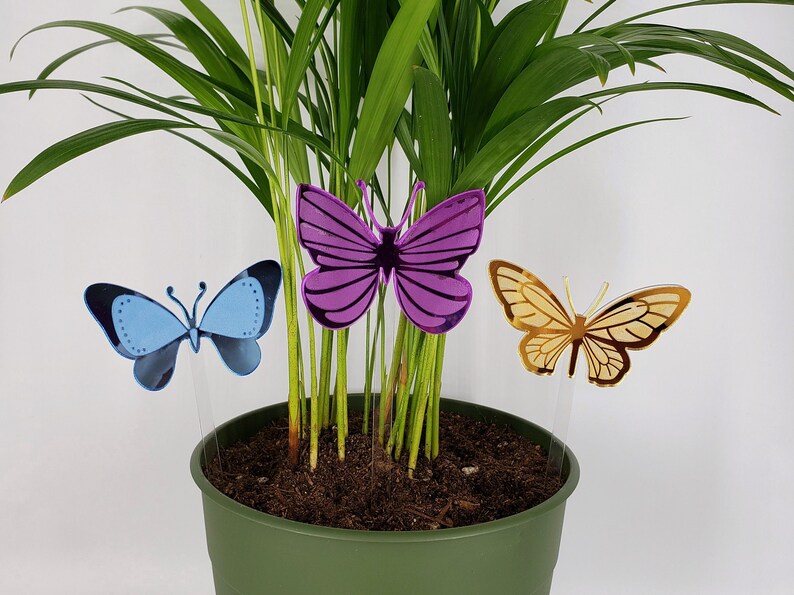 Butterfly Plant Stakes Set, Gardening Gift, Plant Gift, Garden Decor, Plant Decor, Gift for her, Indoor Plant, House plant, Potted Plant image 8