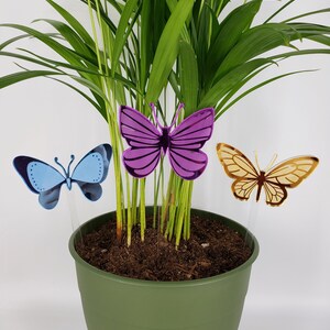 Butterfly Plant Stakes Set, Gardening Gift, Plant Gift, Garden Decor, Plant Decor, Gift for her, Indoor Plant, House plant, Potted Plant image 9