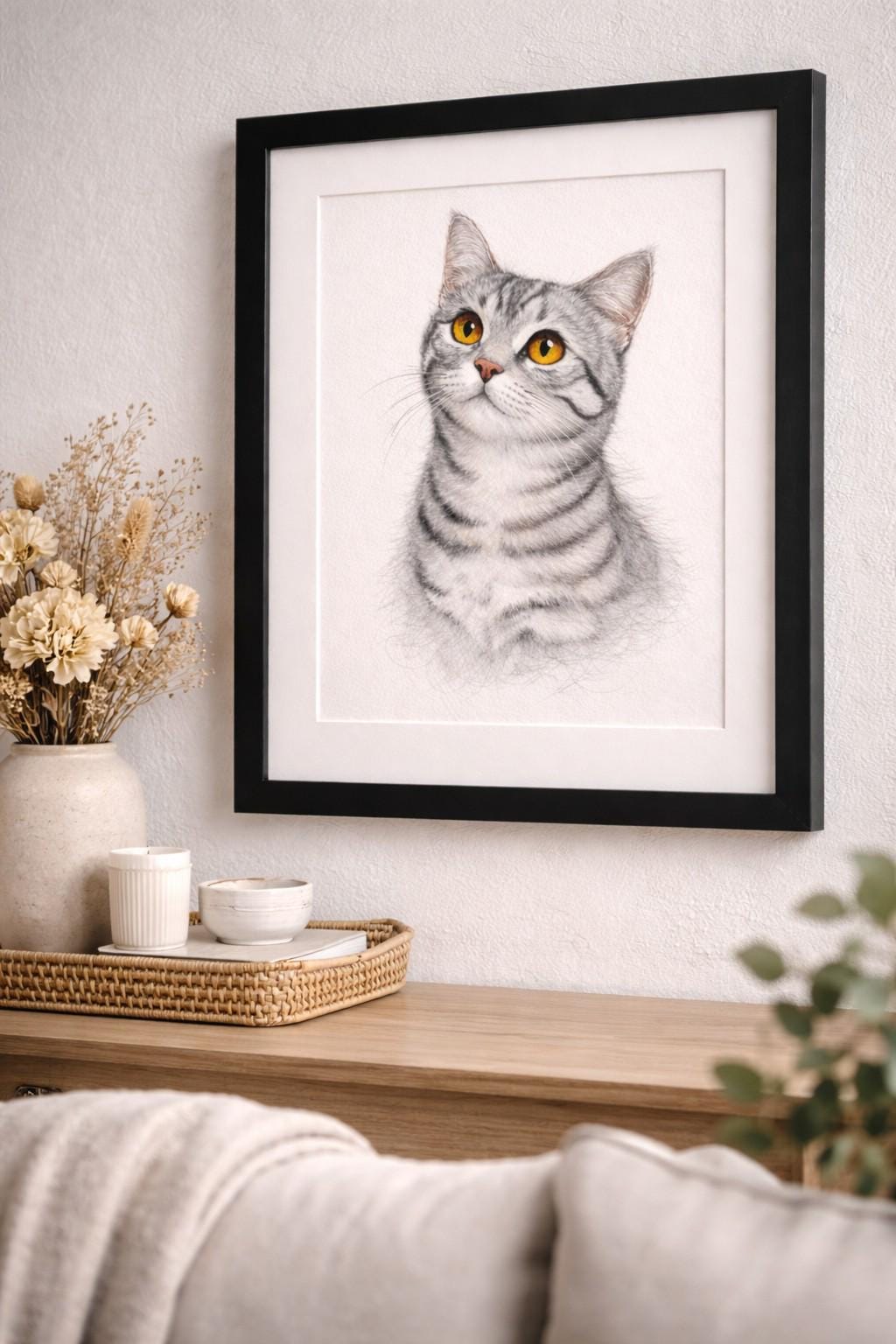 Minimalist Tabby Cat Wall Art, Modern Cat Sketch Print, Neutral Animal Decor, Simple Cat Drawing, Scandinavian Printable, Cat Lover Gift