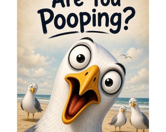Are You Pooping? Funny Seagull Bathroom Wall Art Print