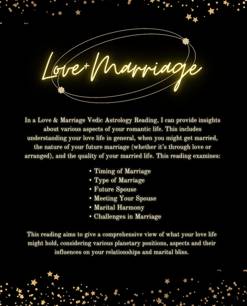 Love & Marriage Vedic Astrology Chart Reading. Relationship In-depth ...